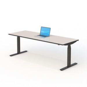 Electric Sit-Stand Desk 84W x 30D White Frame White Top