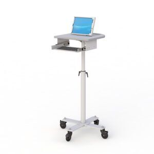 Ergonomic iPad floor stand by Ergoville, ideal for promoting better posture and ease of use while engaging with your device.