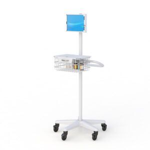 Mobile ELBI Cart with secure locking wire storage by Ergoville, perfect for maintaining organization and mobility in diverse environments.