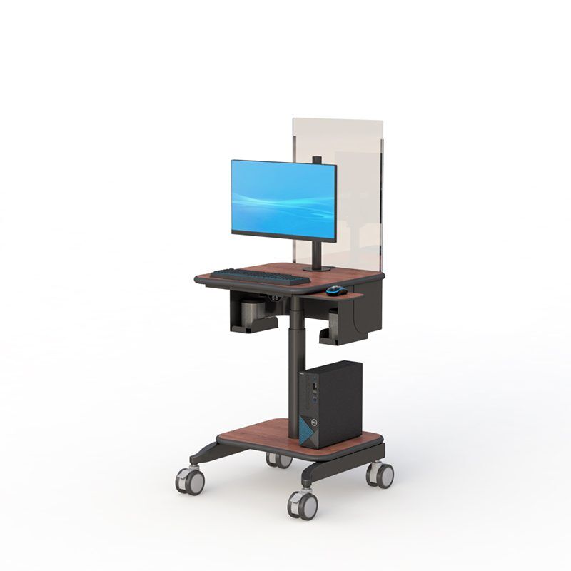 Mobile Computer Cart with Sneeze Guard - Image 2