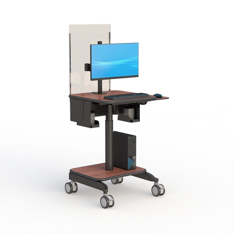 Mobile Computer Cart with Sneeze Guard - Image 3