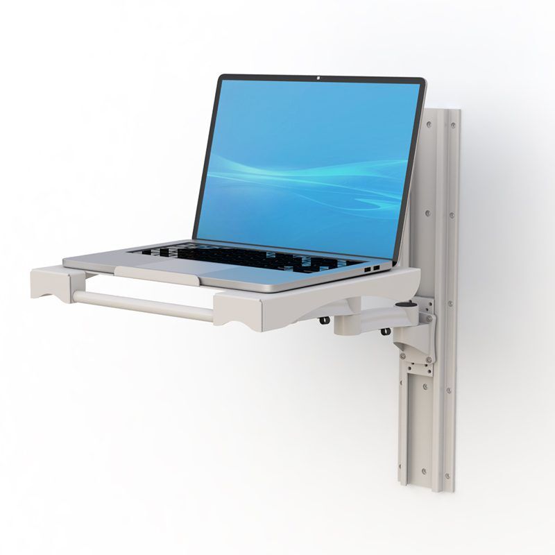 Wall Mounted Laptop Station extended to optimal viewing height