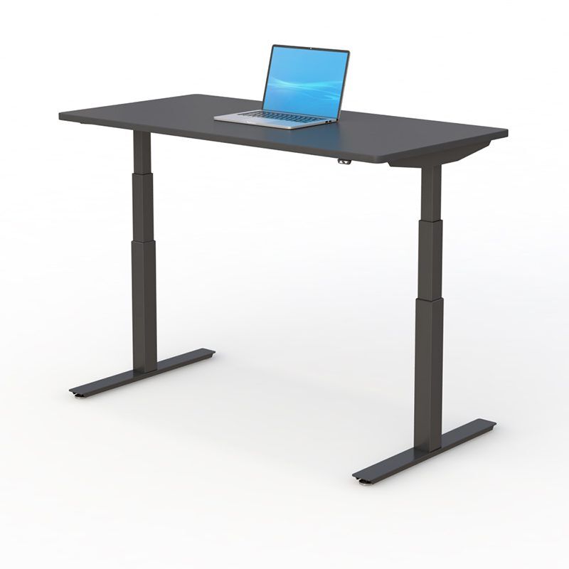 Electric Height Lift Sit and Stand Desk with 60 W x 30 D BlackFrame/Black Top - Image 4