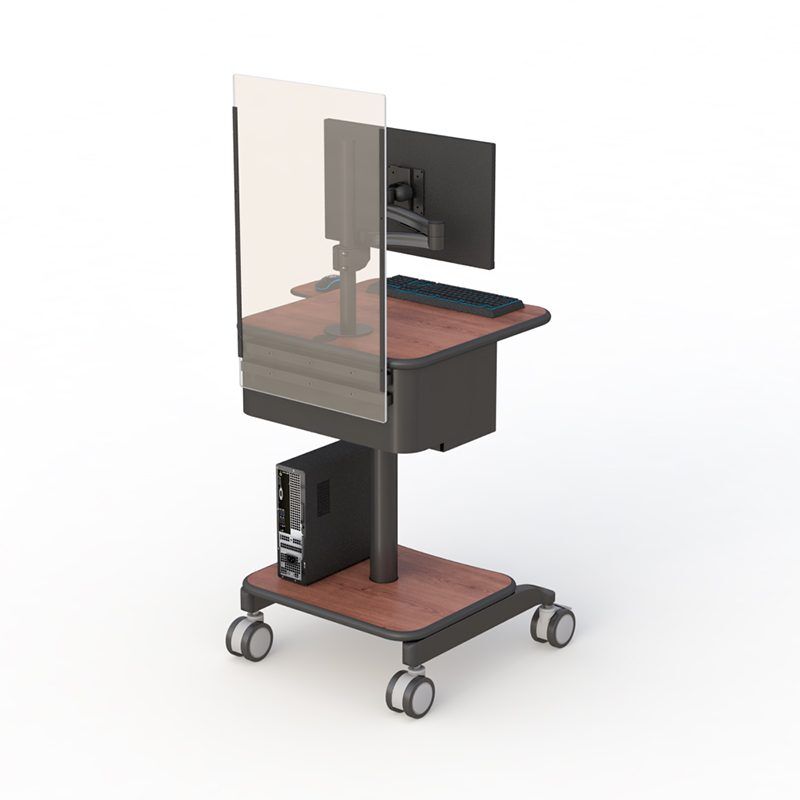Mobile Computer Cart with Sneeze Guard - Image 4
