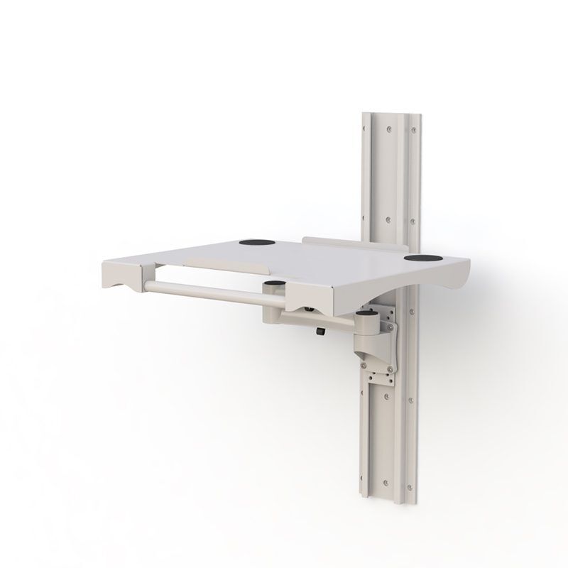 Person adjusting the versatile Wall Mounted Laptop Station arm