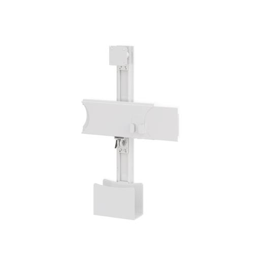 Ergoville's wall-mounted computer workstation track, optimizing workspace and enhancing ergonomic comfort for users.