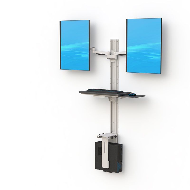 Wall Mounted Computer Station with Two Monitor - Image 5