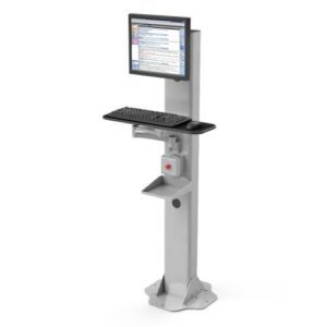 Ergoville's floor-mounted industrial computer stand is built for durability and efficiency in industrial environments.