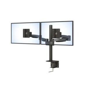 Ergoville's double-arm LCD monitor stand offers adjustable positioning for enhanced comfort and productivity in any workspace.