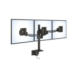 Side view of Triple-Arm Monitor Stand showing adjustable arm angles