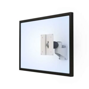 Tablet Frame Holder Arm with short and extended swivel arm mounted on wall holding tablet