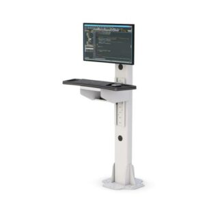 Industrial computer stand floor mount from Ergoville, engineered for durability and improved ergonomic workspace design.