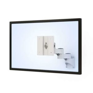 Ergoville's 4" x 4" wall-mounted single monitor arm is perfect for improving workspace organization and ergonomic comfort.