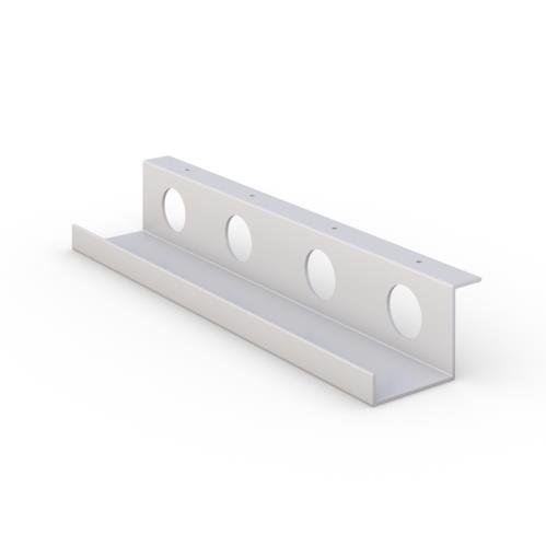 Angled view of Desk Cable Management Tray installed under office desk