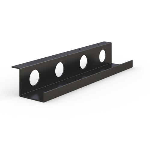 Closeup of Desk Cable Management Tray showing multiple cable slots