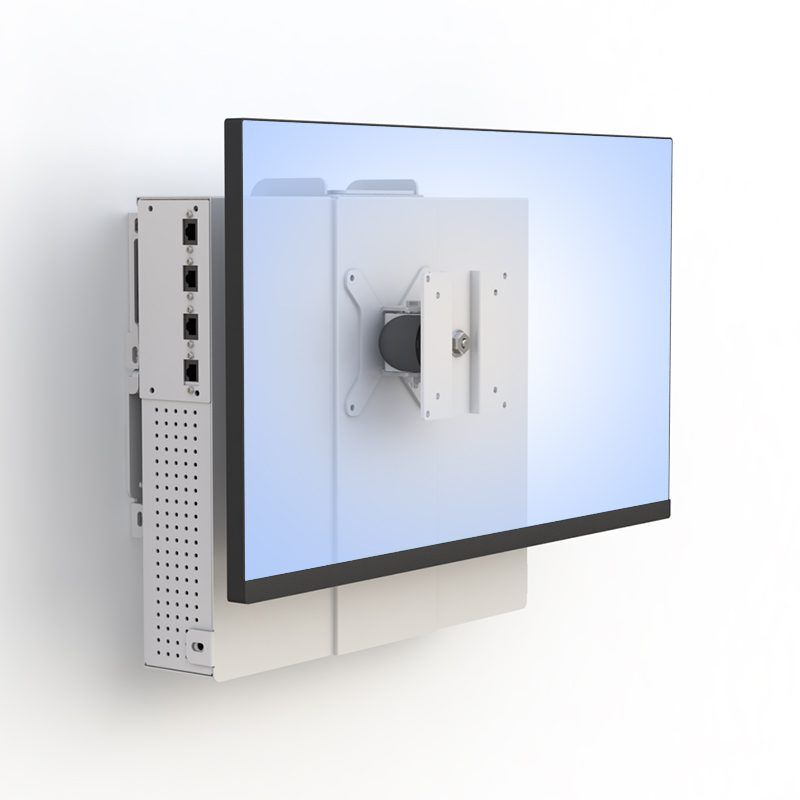 Side profile of CPU holder enclosure highlighting adjustable mounting brackets