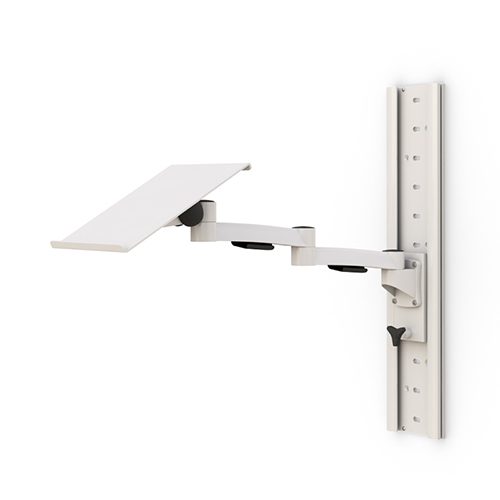 Closeup of Adjustable Telephone Wall Track height adjustment lever and bracket