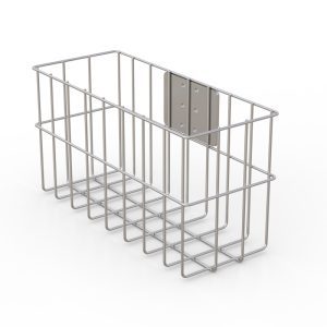 standard wire storage basket with durable metal frame for organizing supplies