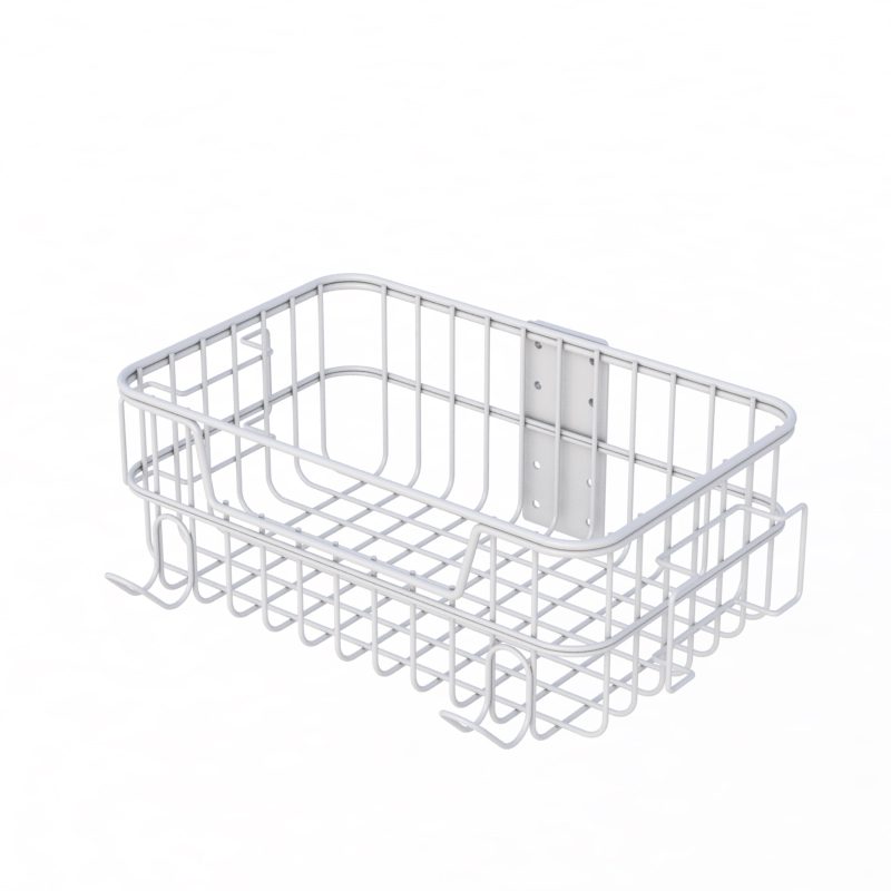 Wire Basket with Cable Wraps for organized storage and secure cable management