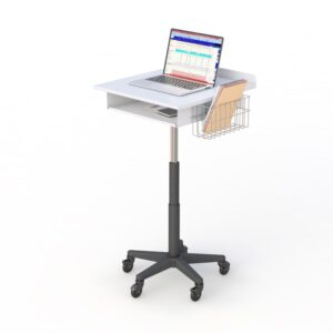 Mobile Computer Cart with Wheels for Storage