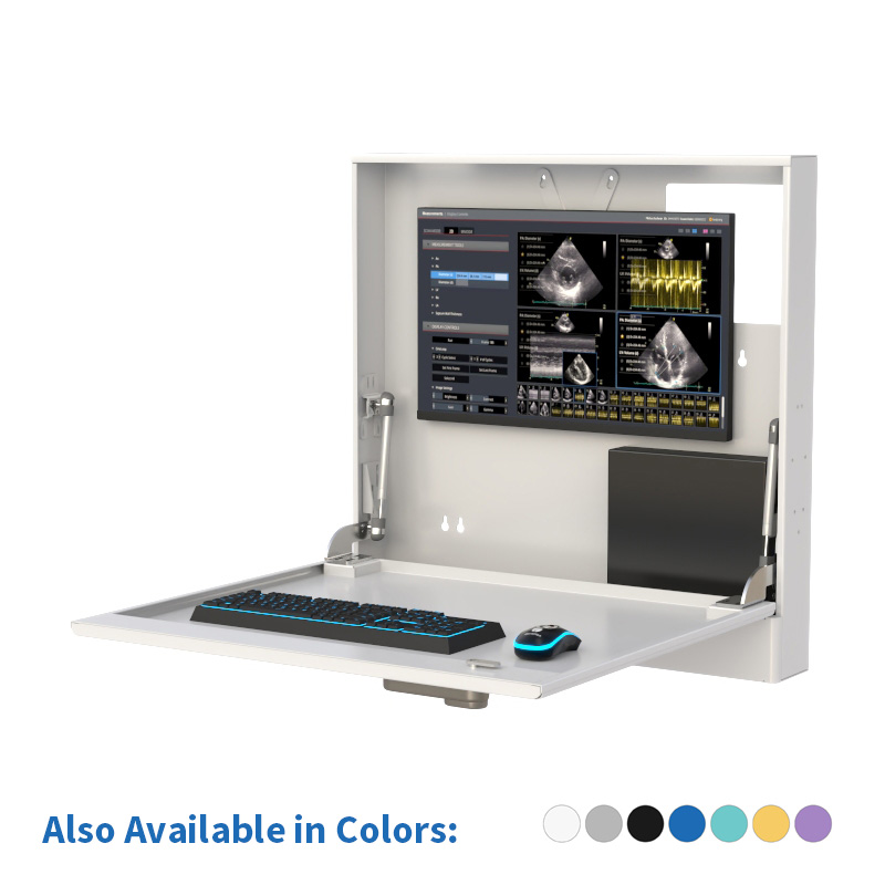 Secure Wall-Mounted Computer Workstation with Metal Enclosure